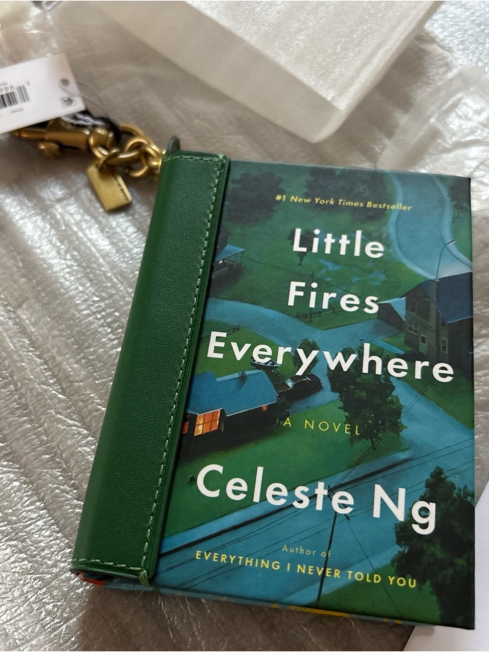 Coach Green Leather Key & Card Holder with Gold Hardware